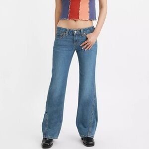 Levi’s Premium Bootcut Jeans Size 25 Low Rise Pinstripe Y2K